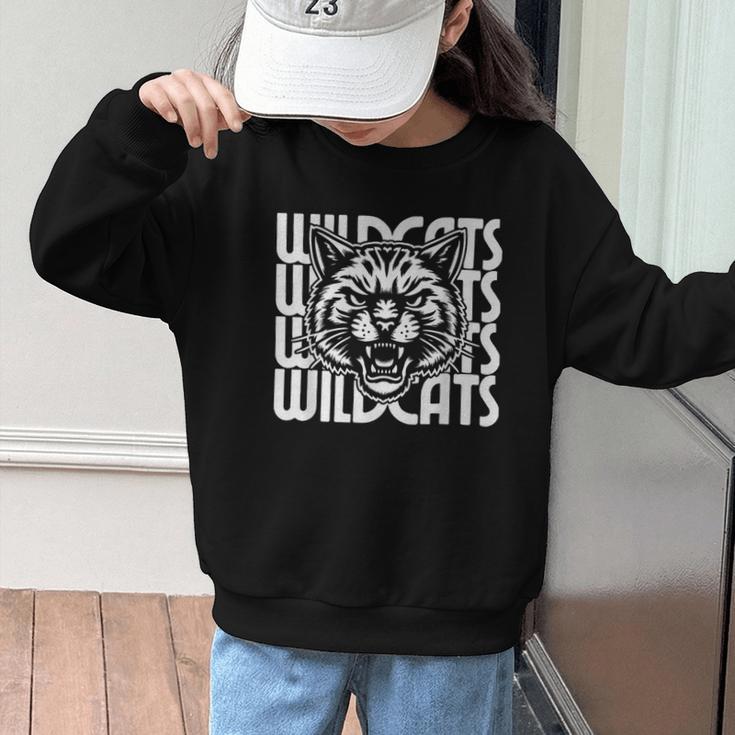 Wildcats School Spirit Team Wildcat Go Back To School Graphic Kid Sweatshirt