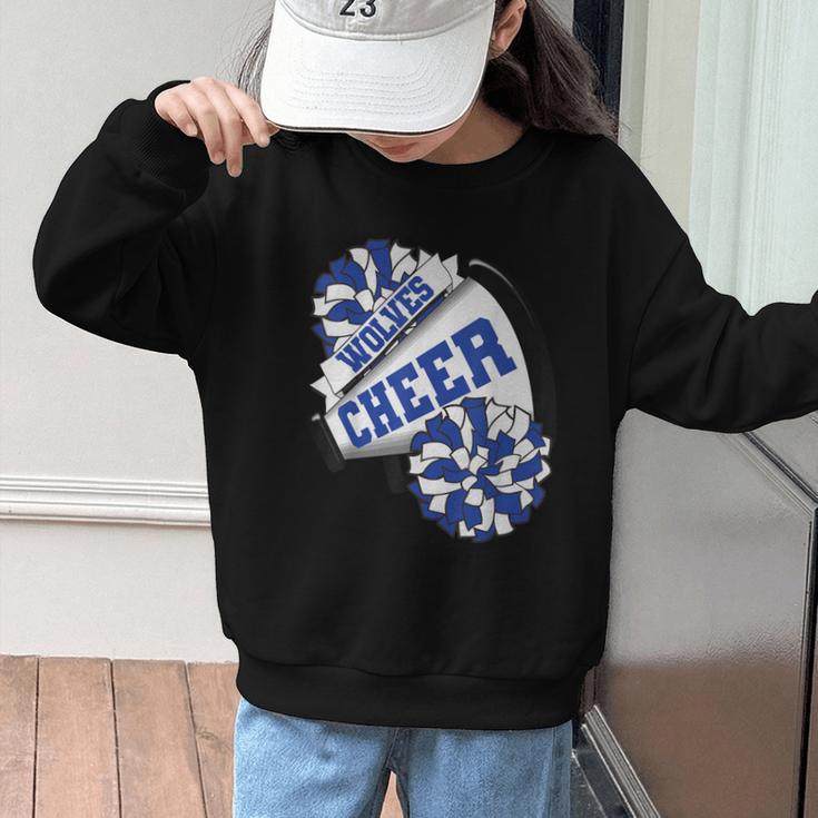 Wolves Cheer Back To School Cheerleading Spirit B Graphic Kid Sweatshirt Wolves Cheer Back To School Cheerleading Spirit B Graphic Kid Sweatshirt
