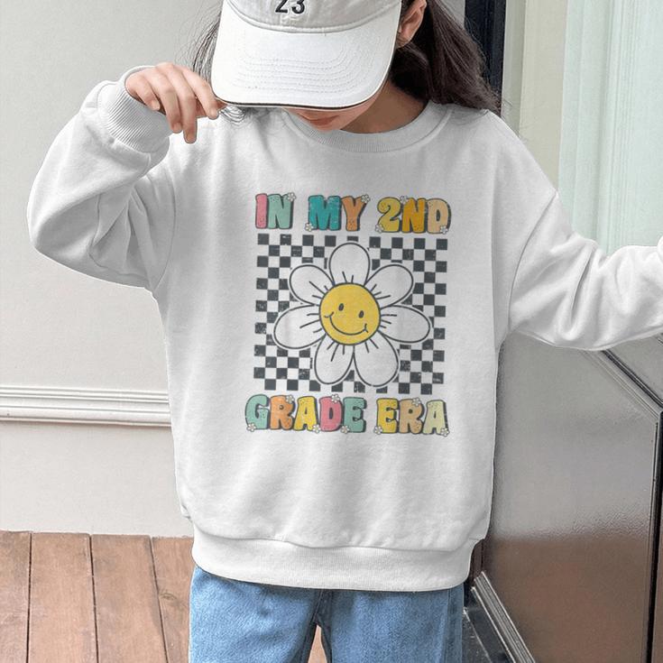 In My 2nd Grade Era Retro Groovy Second Grade Back To School Graphic Kid Sweatshirt