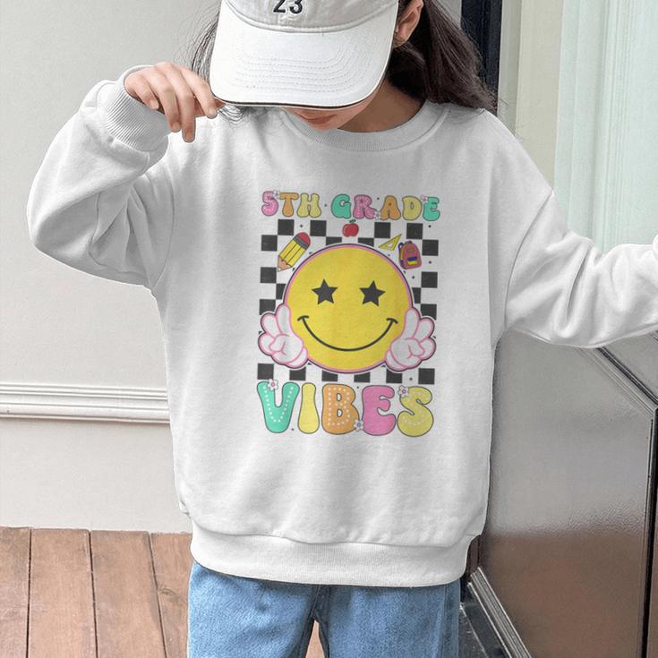 5th Grade Vibes Girls Smile Face Back To School Fifth Grade Graphic Kid Sweatshirt 5th Grade Vibes Girls Smile Face Back To School Fifth Grade Graphic Kid Sweatshirt