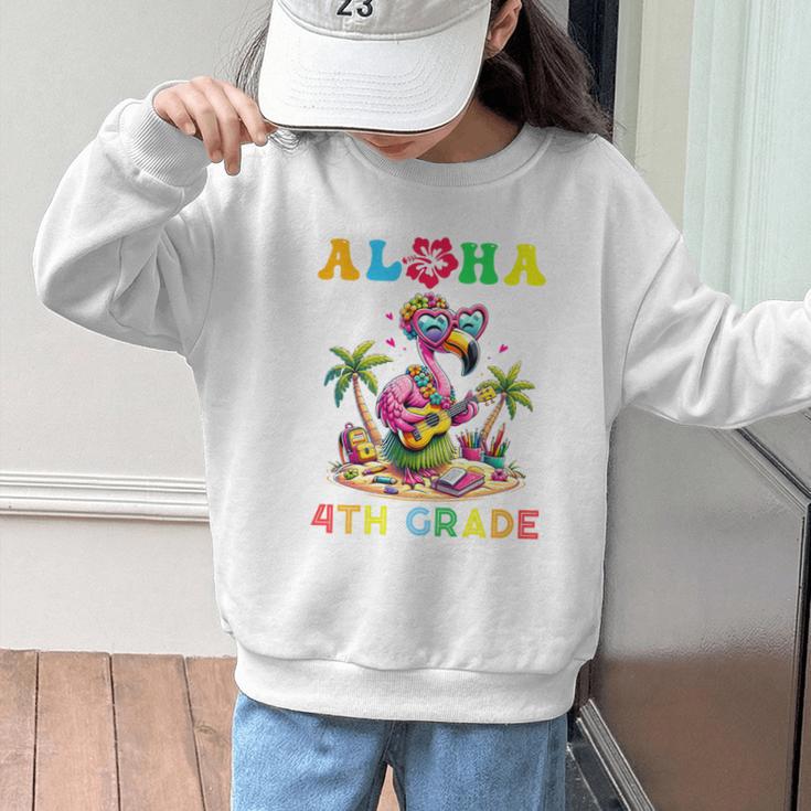 Aloha Fourth Grade Flamingo Hawaii Back To School Kids Girl Premium Tri-Blend Graphic Kid Sweatshirt Aloha Fourth Grade Flamingo Hawaii Back To School Kids Girl Premium Tri-Blend Graphic Kid Sweatshirt