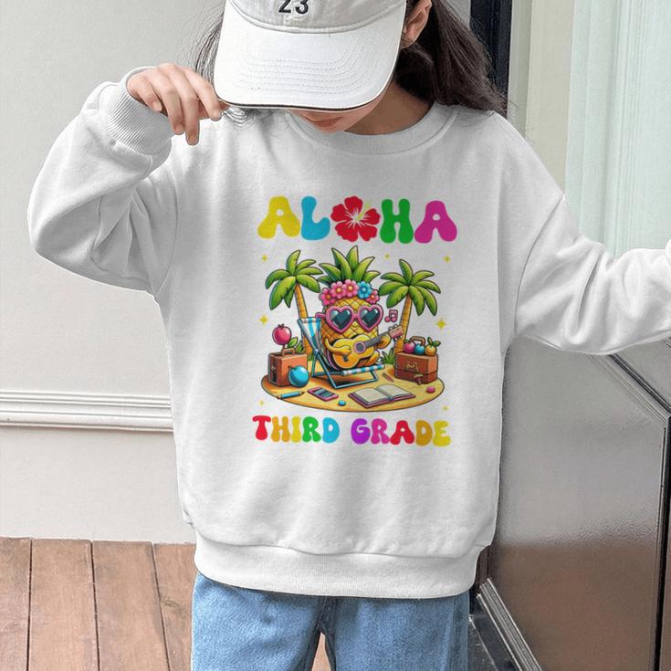 Aloha Third Grade Pineapple Hawaii Back To School Kids Girl Performance Graphic Kid Sweatshirt Aloha Third Grade Pineapple Hawaii Back To School Kids Girl Performance Graphic Kid Sweatshirt