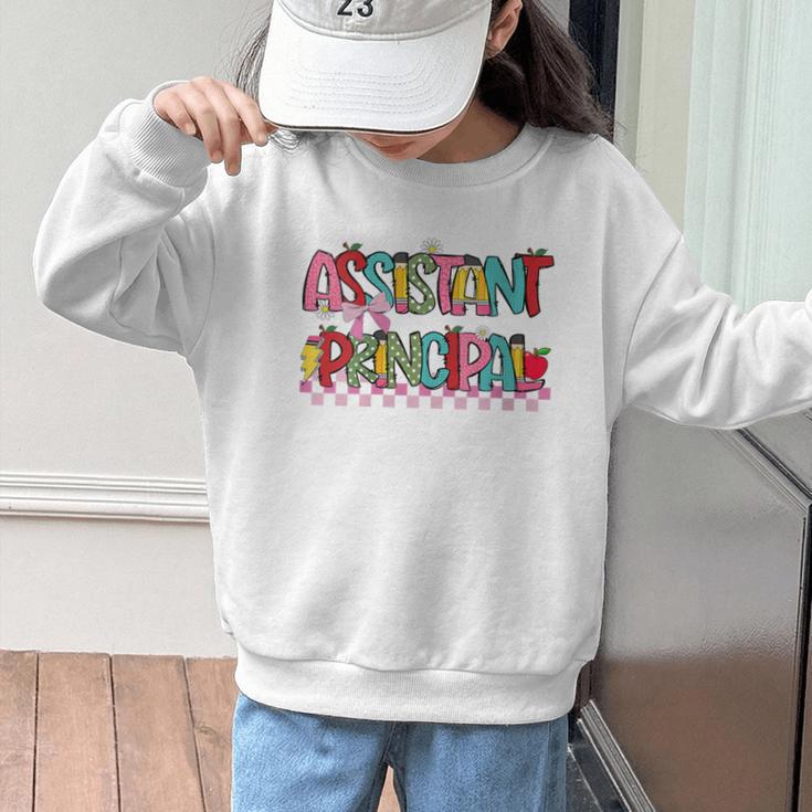 Assistant Principal Coquette Bow Pencil Cute Back To School Graphic Kid Sweatshirt Assistant Principal Coquette Bow Pencil Cute Back To School Graphic Kid Sweatshirt