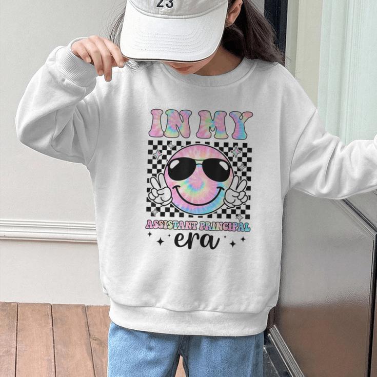 In My Assistant Principal Era Groovy Tie Dye Back To School Graphic Kid Sweatshirt In My Assistant Principal Era Groovy Tie Dye Back To School Graphic Kid Sweatshirt