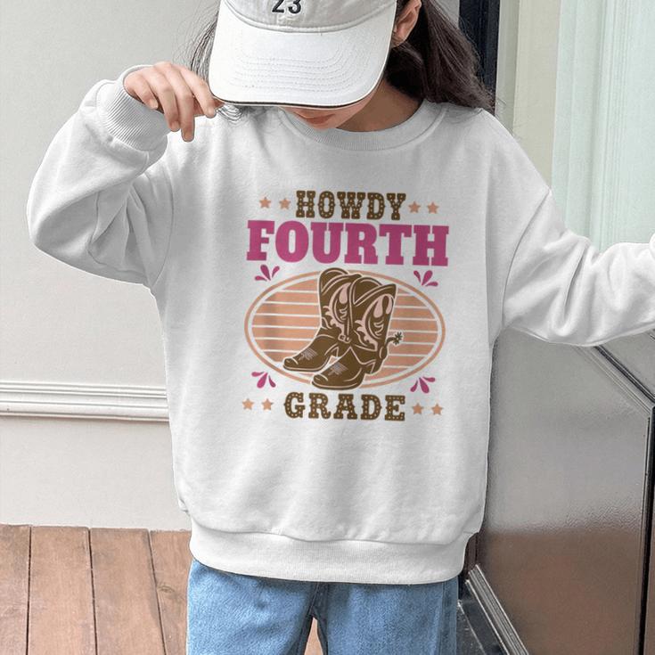 Back To School Howdy Fourth Grade Girls Graphic Kid Sweatshirt Back To School Howdy Fourth Grade Girls Graphic Kid Sweatshirt