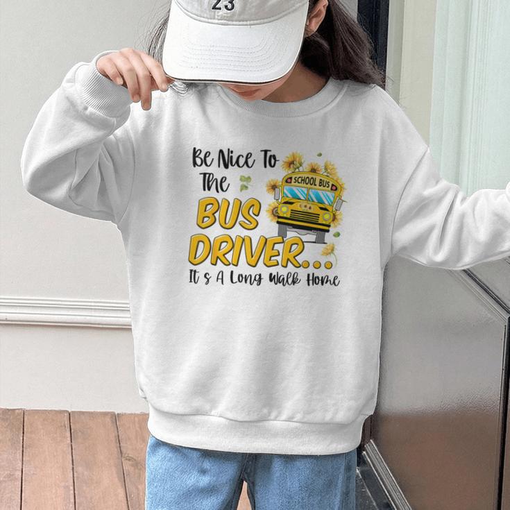 Back To School Be Nice To The Bus Driver Magic School Bus Graphic Kid Sweatshirt