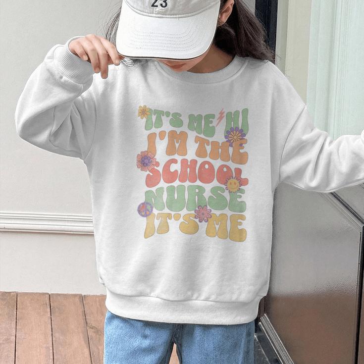 Back To School Nurse It's Me Hi I'm The School Nurse Graphic Kid Sweatshirt Back To School Nurse It's Me Hi I'm The School Nurse Graphic Kid Sweatshirt