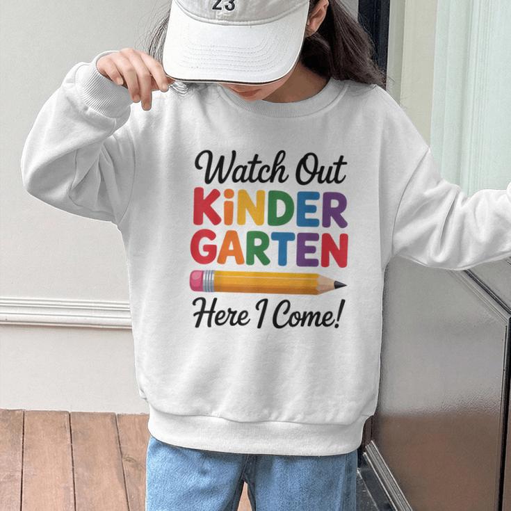 Back To School Watch Out Kindergarten Here I Come Kids Graphic Kid Sweatshirt