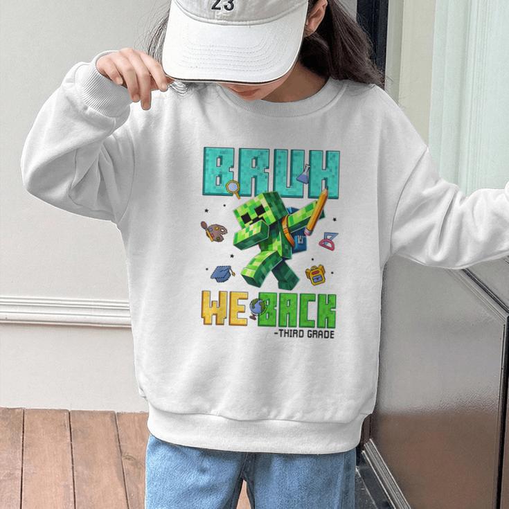 Bruh We Back 3rd Grade Back To School Gamer Dabbing Boy Kids Graphic Kid Sweatshirt