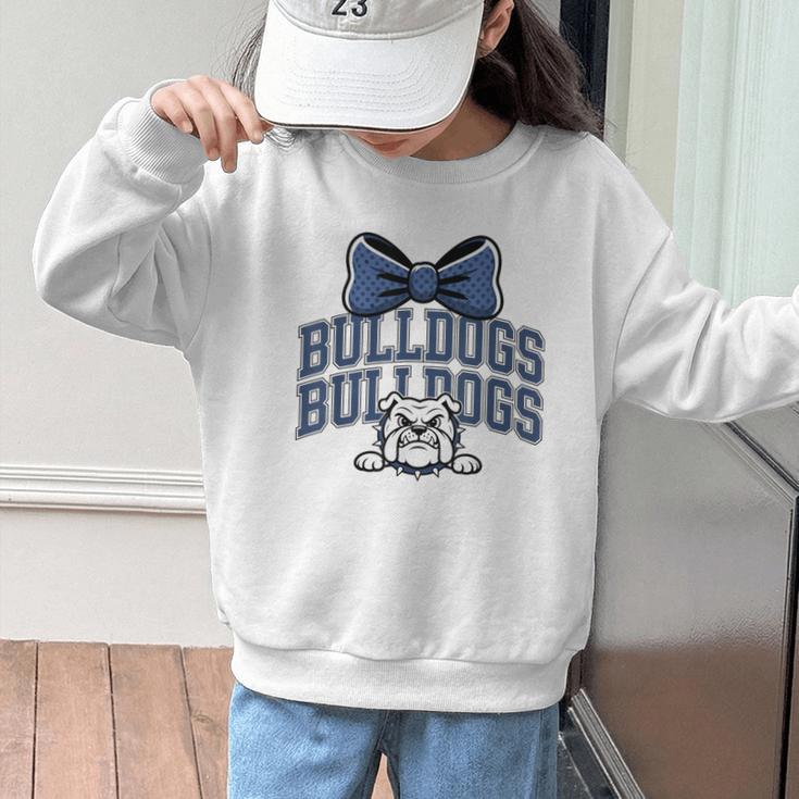 Bulldogs Mascot Team Spirit Sports Fan Back To School Graphic Kid Sweatshirt Bulldogs Mascot Team Spirit Sports Fan Back To School Graphic Kid Sweatshirt