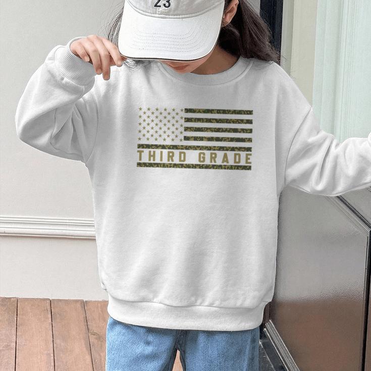 Camo American Flag Third Grade Back To School 3rd Grade Premium Tri-Blend Graphic Kid Sweatshirt Camo American Flag Third Grade Back To School 3rd Grade Premium Tri-Blend Graphic Kid Sweatshirt