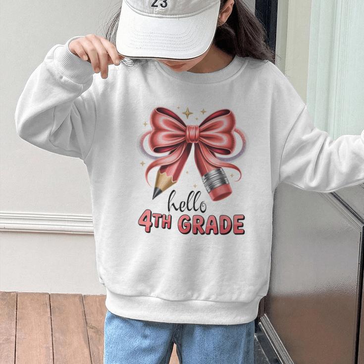 Coquette 4th Grade First Day Of Back To School Girls Outfits Graphic Kid Sweatshirt