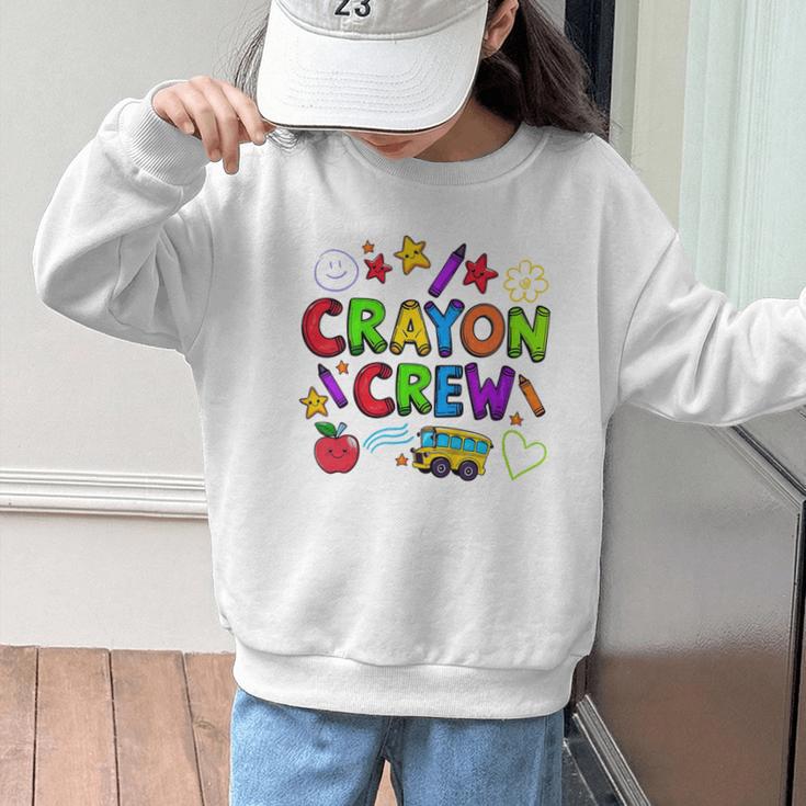 Crayon Crew Cute Back To School Graphic Kid Sweatshirt Crayon Crew Cute Back To School Graphic Kid Sweatshirt