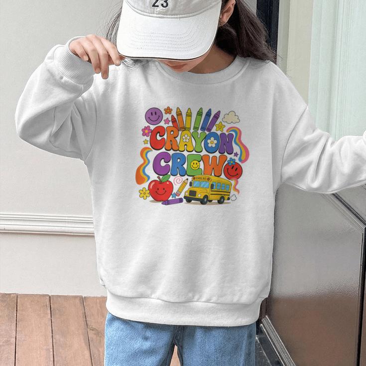 Crayon Crew Cute Back To School Vibes Student Graphic Kid Sweatshirt Crayon Crew Cute Back To School Vibes Student Graphic Kid Sweatshirt