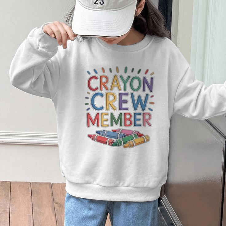 Crayon Crew Member Back To School Coloring Art Classes Graphic Kid Sweatshirt