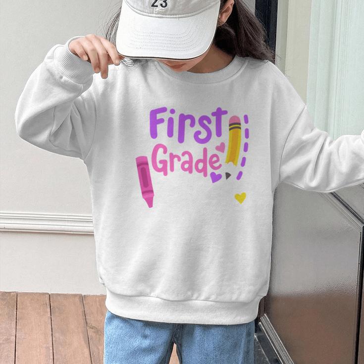 First Grade Diva Welcome Back To School 1st Grade Kids Performance Graphic Kid Sweatshirt First Grade Diva Welcome Back To School 1st Grade Kids Performance Graphic Kid Sweatshirt