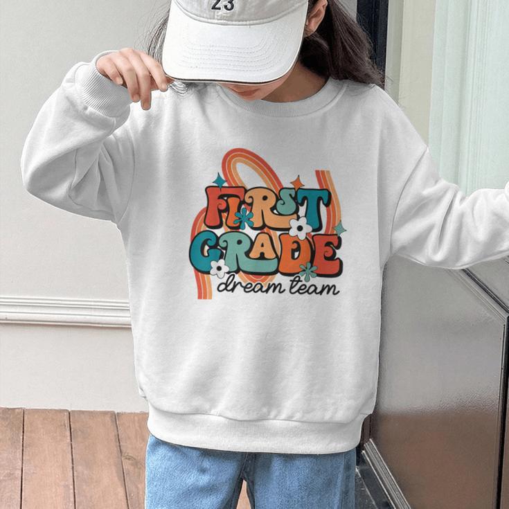 First Grade Dream Team First Day Of 1st Grade Back To School Graphic Kid Sweatshirt First Grade Dream Team First Day Of 1st Grade Back To School Graphic Kid Sweatshirt