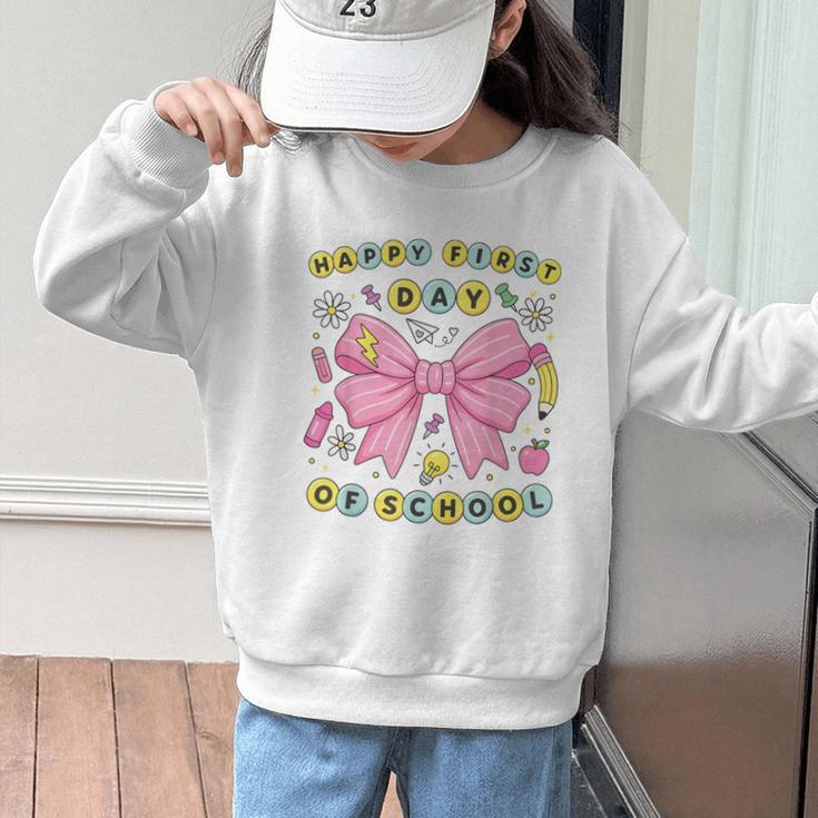 Friendship Bracelet Coquette Bow Back To School Girl Kids Graphic Kid Sweatshirt