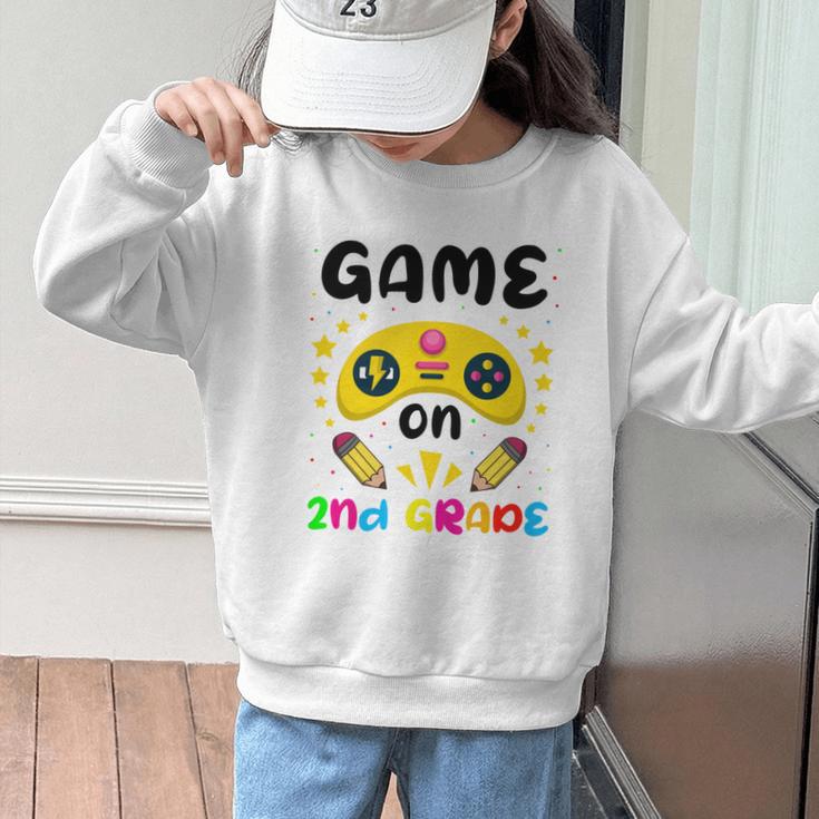 Game On 2nd Grade Cute Video Gamer Back To School 2026 Kids Graphic Kid Sweatshirt