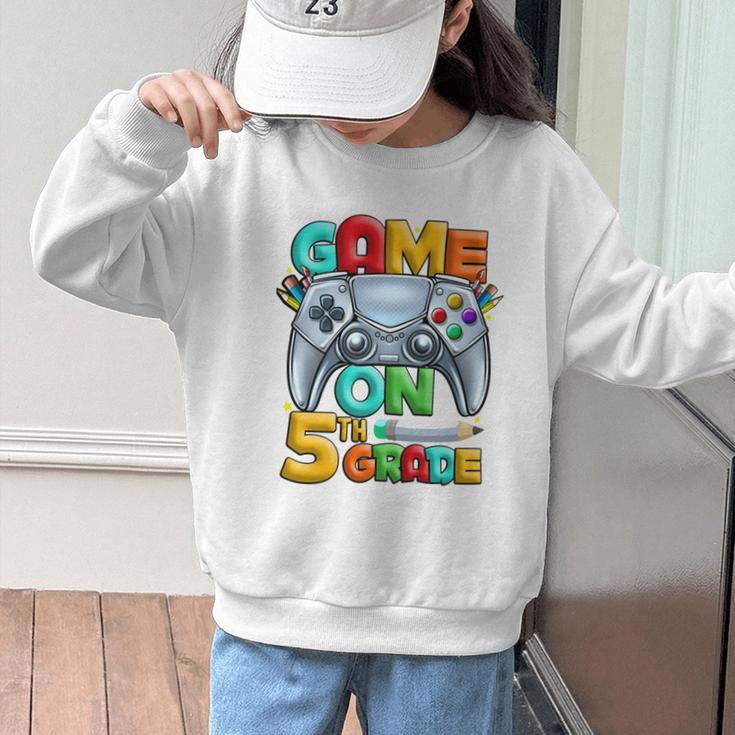 Game On 5th Grade Back To School 5th Grade Level Unlocked Performance Graphic Kid Sweatshirt