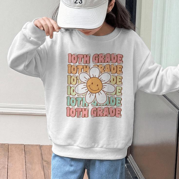 Groovy 10th Grade Back To School First Day Of Tenth Grade Graphic Kid Sweatshirt