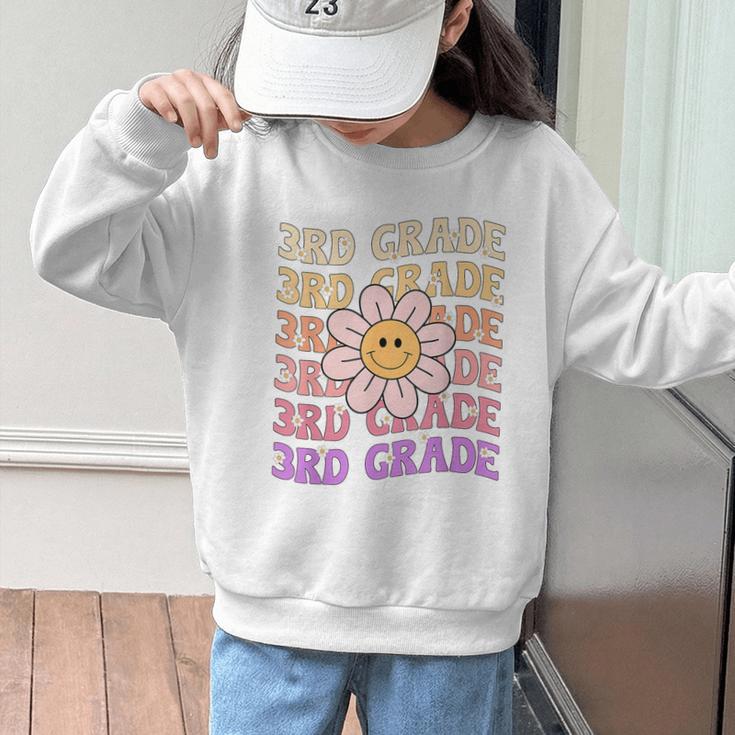 Groovy 3rd Grade Back To School Retro Groovy Third Grade Graphic Kid Sweatshirt Groovy 3rd Grade Back To School Retro Groovy Third Grade Graphic Kid Sweatshirt