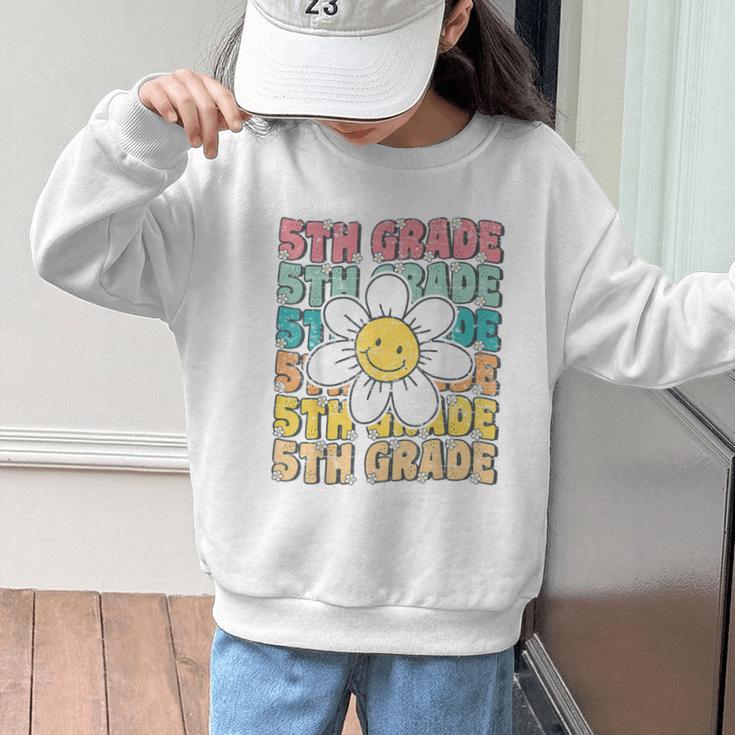 Groovy 5th Grade Back To School First Day Of Fifth Grade Graphic Kid Sweatshirt