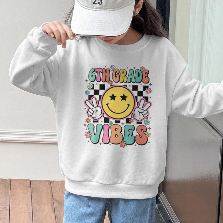 Groovy Sixth 6TH Grade Vibes Back To School First Day Kids Graphic Kid Sweatshirt Groovy Sixth 6TH Grade Vibes Back To School First Day Kids Graphic Kid Sweatshirt