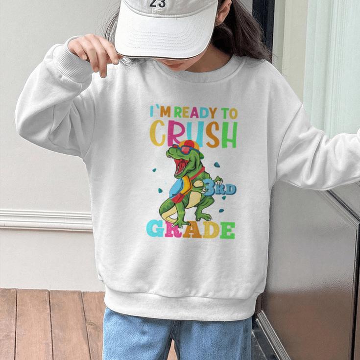 I'm Ready To Crush 3rd Grade Dinosaur Back To School Graphic Kid Sweatshirt I'm Ready To Crush 3rd Grade Dinosaur Back To School Graphic Kid Sweatshirt
