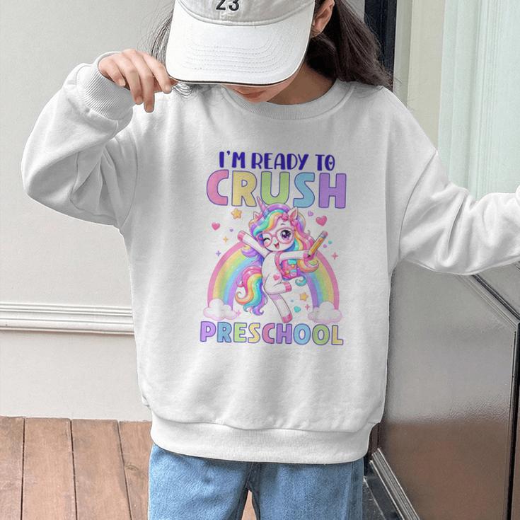 I'm Ready To Crush Preschool Unicorn Girls Back To School Graphic Kid Sweatshirt