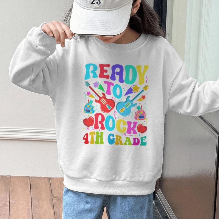 Im Ready To Rock 4th Grade Back To School 4th Grade Guitar Performance Graphic Kid Sweatshirt