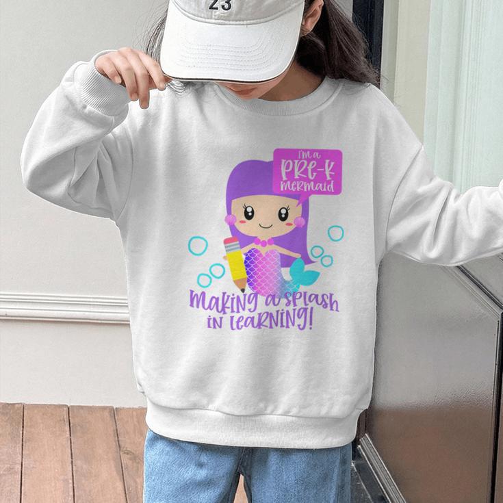 Kids Pre K Mermaid Back To School Toddler Girl First Day Of Prek Graphic Kid Sweatshirt Kids Pre K Mermaid Back To School Toddler Girl First Day Of Prek Graphic Kid Sweatshirt