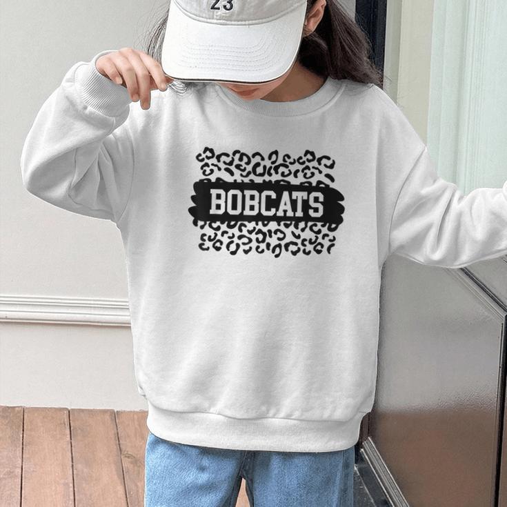 Leopard Bobcats School Spirit Fan Team Back To School Graphic Kid Sweatshirt Leopard Bobcats School Spirit Fan Team Back To School Graphic Kid Sweatshirt