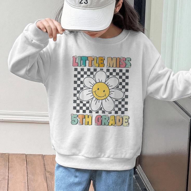Little Miss 5th Grade Retro Groovy 5th Grade Back To School Graphic Kid Sweatshirt Little Miss 5th Grade Retro Groovy 5th Grade Back To School Graphic Kid Sweatshirt