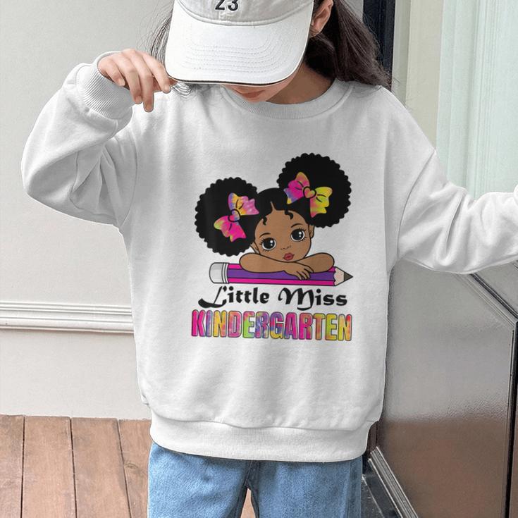 Little Miss Kindergarten Afro Puff Girl Back To School Graphic Kid Sweatshirt Little Miss Kindergarten Afro Puff Girl Back To School Graphic Kid Sweatshirt