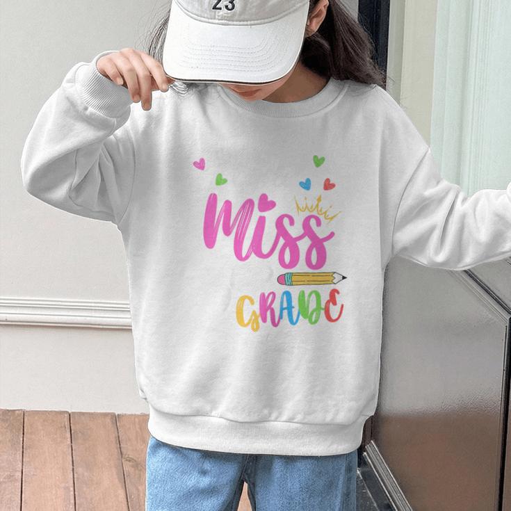 Little Misss Third Grade Back To School 3rd Grader Girl Graphic Kid Sweatshirt