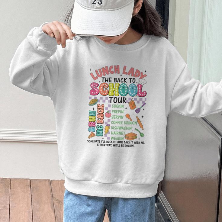 Lunch Cafeteria Crew Lady Back To School Tour Graphic Kid Sweatshirt Lunch Cafeteria Crew Lady Back To School Tour Graphic Kid Sweatshirt