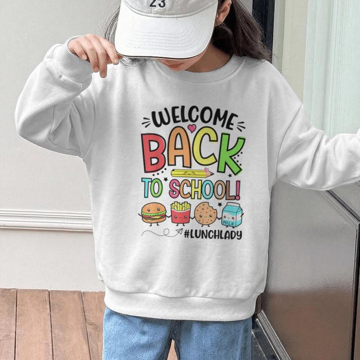 Lunch Lady Welcome Back To School First Day Of School Graphic Kid Sweatshirt
