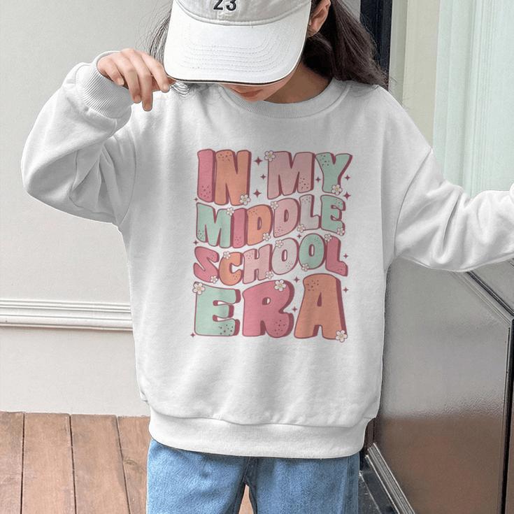 In My Middle School Era Cute Groovy First Day Back To School Graphic Kid Sweatshirt In My Middle School Era Cute Groovy First Day Back To School Graphic Kid Sweatshirt