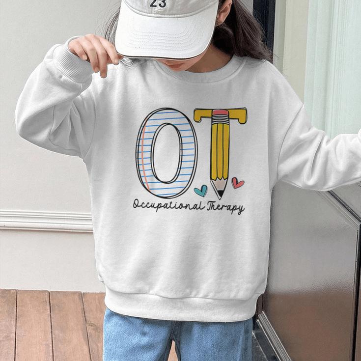 Pediatric Occupational Therapy Paper Pencil Back To School Graphic Kid Sweatshirt