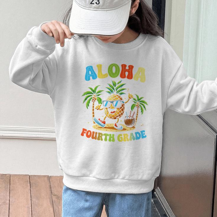 Pinapple Beach Back To School Day Aloha Fourth Grade Performance Graphic Kid Sweatshirt