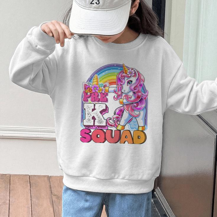 Pre-K Squad Flossing Unicorn Back To School Girls Premium Tri-Blend Graphic Kid Sweatshirt Pre-K Squad Flossing Unicorn Back To School Girls Premium Tri-Blend Graphic Kid Sweatshirt
