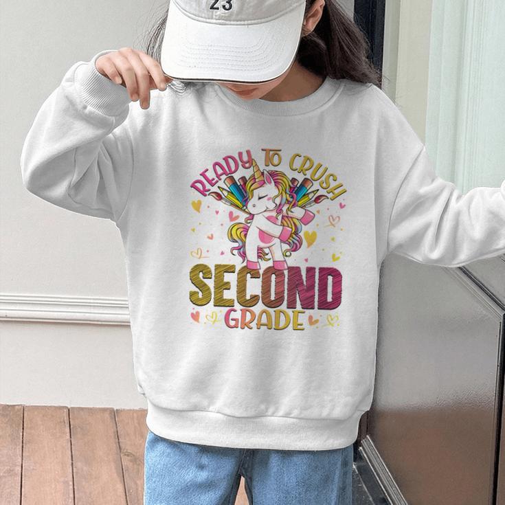 Ready To Crush Second 2nd Grade Back To School Unicorn Kids Performance Graphic Kid Sweatshirt Ready To Crush Second 2nd Grade Back To School Unicorn Kids Performance Graphic Kid Sweatshirt