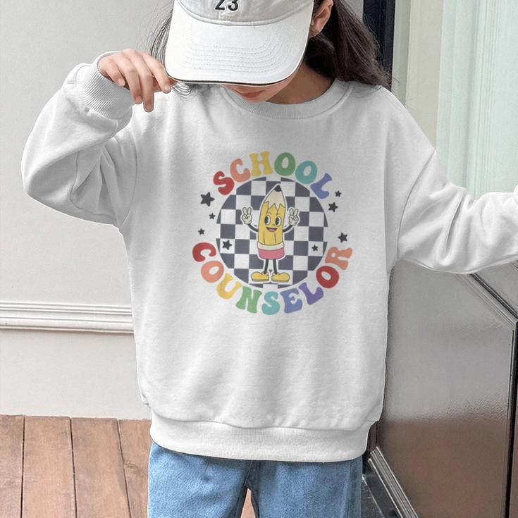 Retro Pencil School Counselor Back To School For Counselor Graphic Kid Sweatshirt