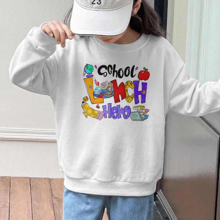 School Lunch Hero Cafeteria Squad Workers Back To School Graphic Kid Sweatshirt