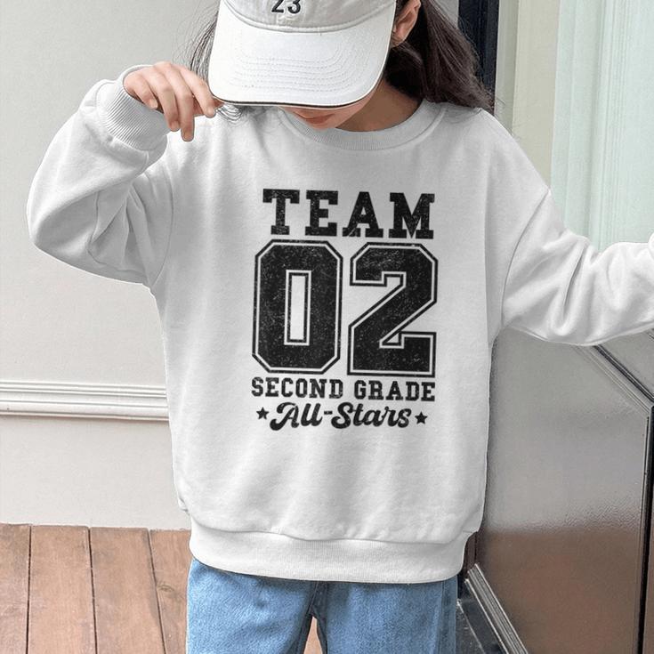 Team 2nd Grade All-Stars Back To School Sports Jersey Graphic Kid Sweatshirt