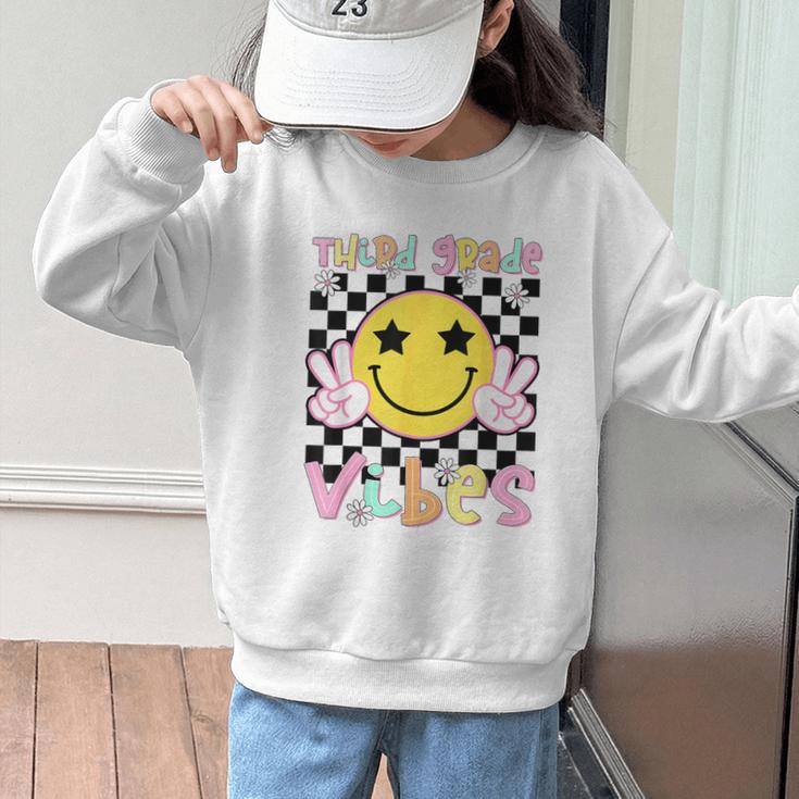 Third Grade Vibes Groovy Smile Face Back To School Girl Kid Graphic Kid Sweatshirt Third Grade Vibes Groovy Smile Face Back To School Girl Kid Graphic Kid Sweatshirt