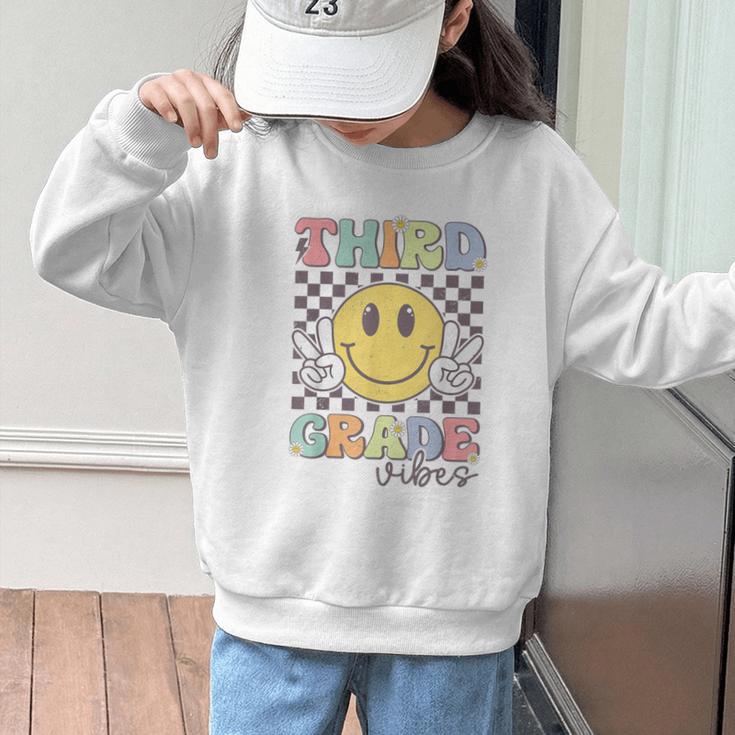 Third Grade Vibes Smile Face 3rd Grade Team Back To School Graphic Kid Sweatshirt Third Grade Vibes Smile Face 3rd Grade Team Back To School Graphic Kid Sweatshirt