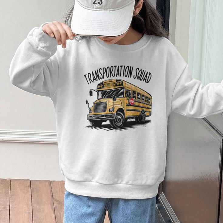 Transportation Squad Bus Drivers Back To School Graphic Kid Sweatshirt Transportation Squad Bus Drivers Back To School Graphic Kid Sweatshirt