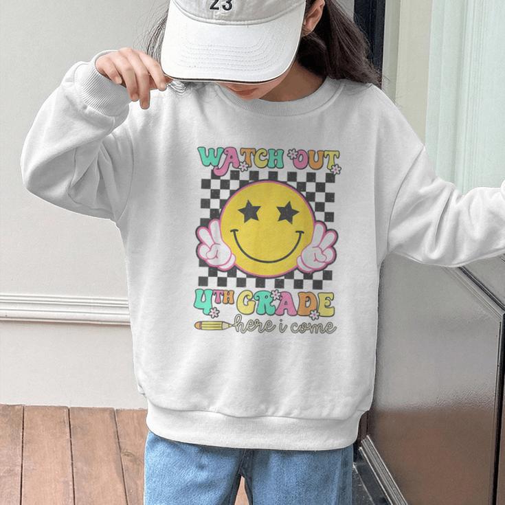 Watch Out 4th Grade Here I Come Back To School Fourth Grade Graphic Kid Sweatshirt Watch Out 4th Grade Here I Come Back To School Fourth Grade Graphic Kid Sweatshirt